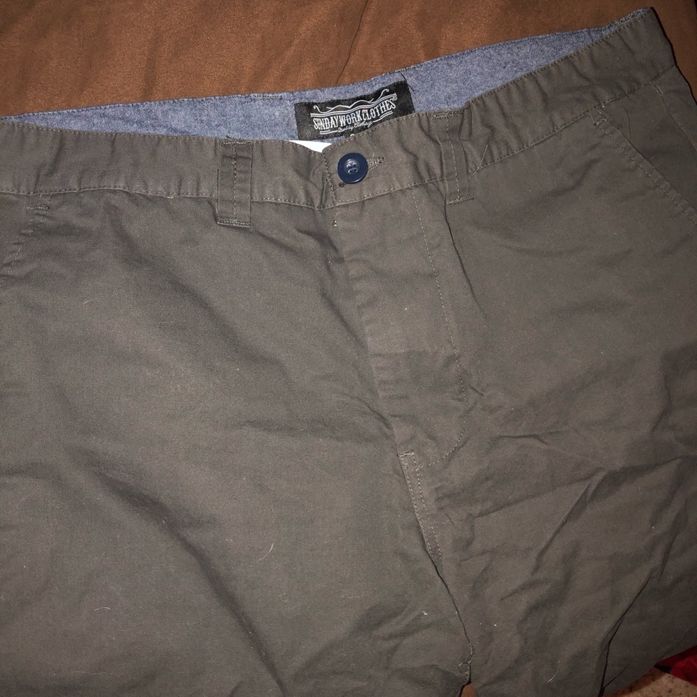 Brown flat front dress shorts